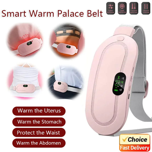 Massageador de cintura, aquecido e calmante, massagem vibratória inteligente, cinto abdominal
