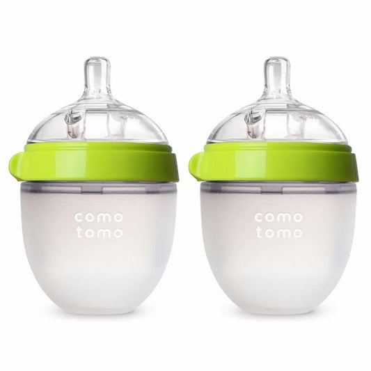 Mamadeira 100% Silicone Verde 250ml 8oz rosa 150ml 5oz mamadeira de leite para bebê