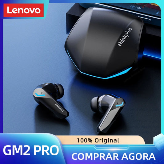 Original lenovo gm2 pro 5.3 fone de ouvido bluetooth sem fio fones baixa latência chamada hd modo duplo gaming headset com microfone