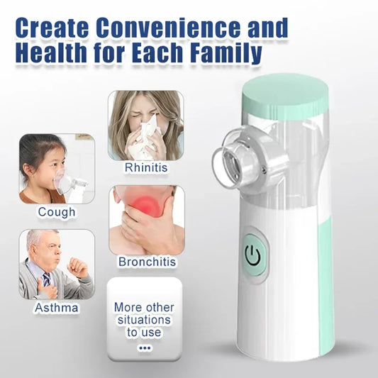 Mini nebulizador médico nebulizadores portáteis atomizadores ultrassônicos portátil mudo inalador de asma para adultos crianças com usb